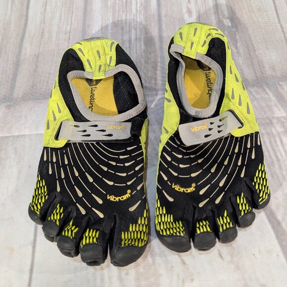 Vibram Men's Five-Fingers Black Yellow SeeYa Barefoot Running Shoes - Picture 1 of 5